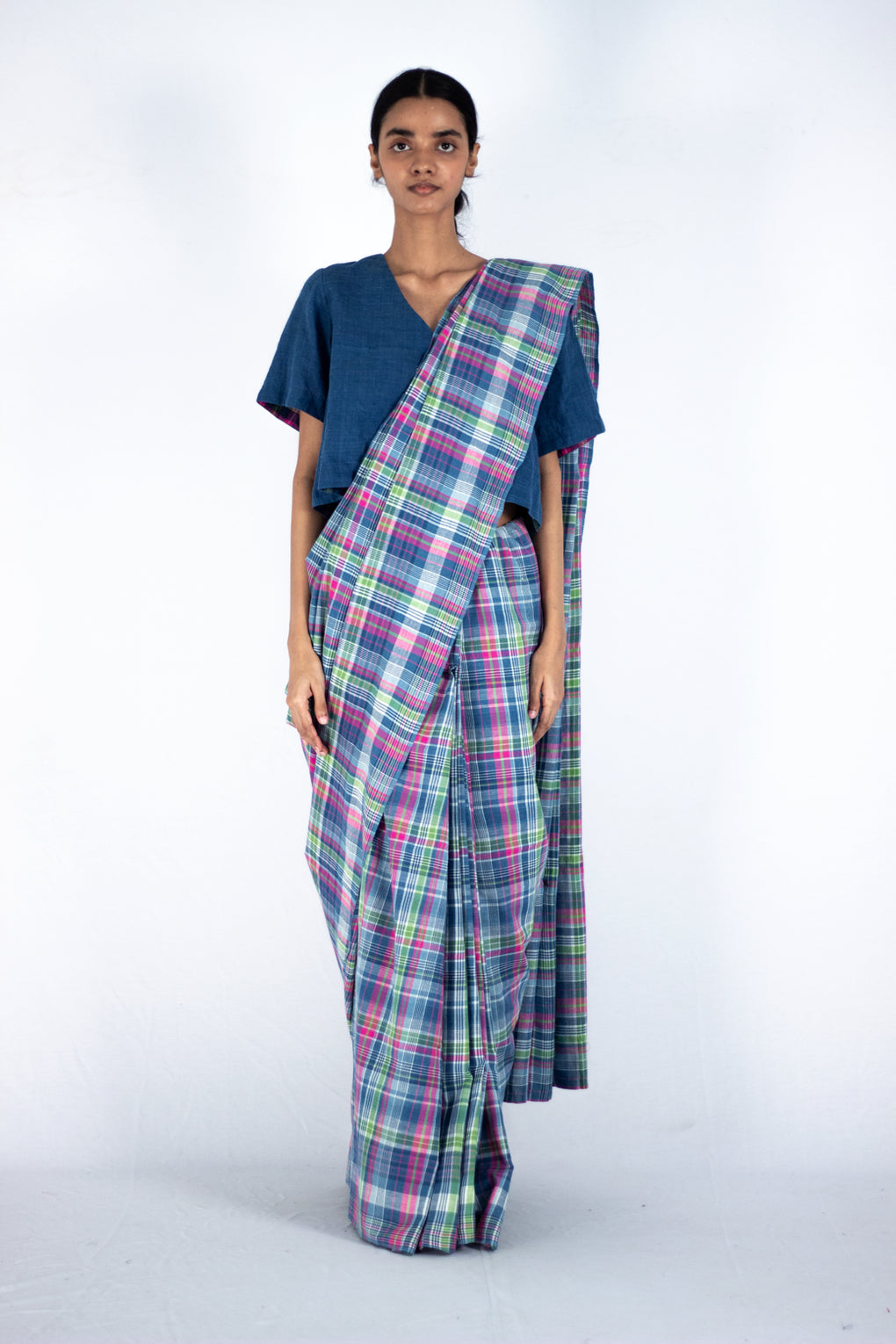 Gamcha - check saree - Karnam