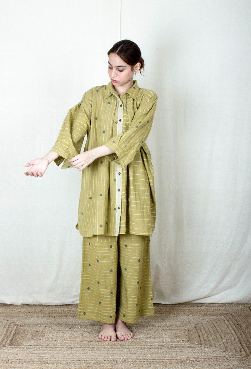 Aita- Polka, Stripe Kurta Shirt - Karnam