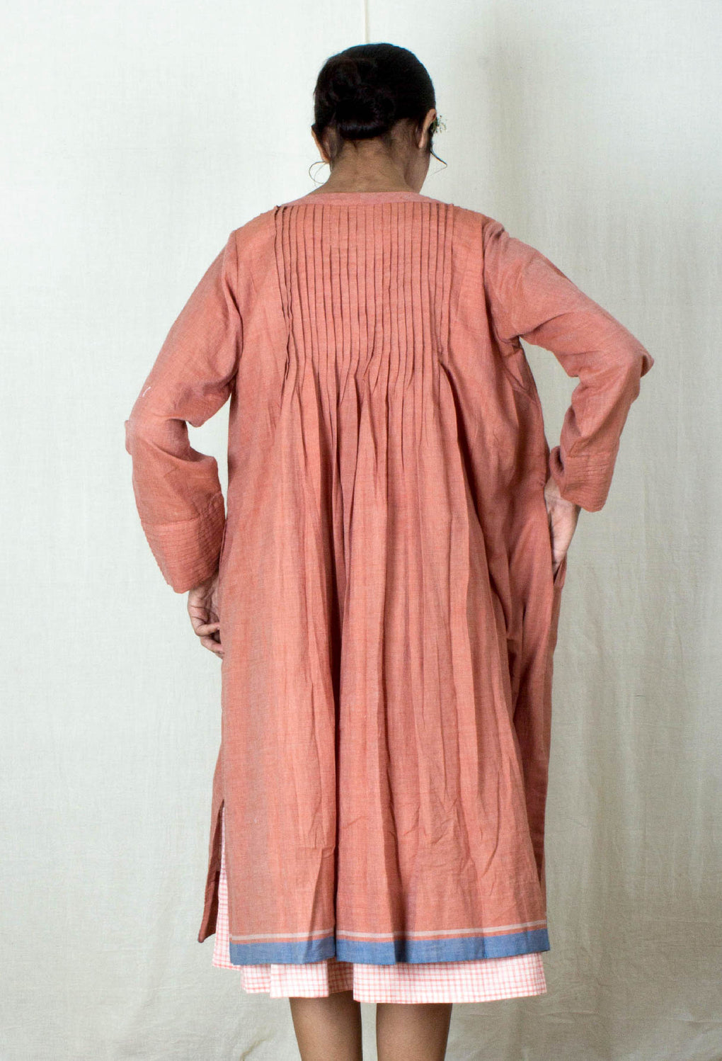 Kalon- Pleated Over Shrug with Inner Sleeveless Dress - Karnam