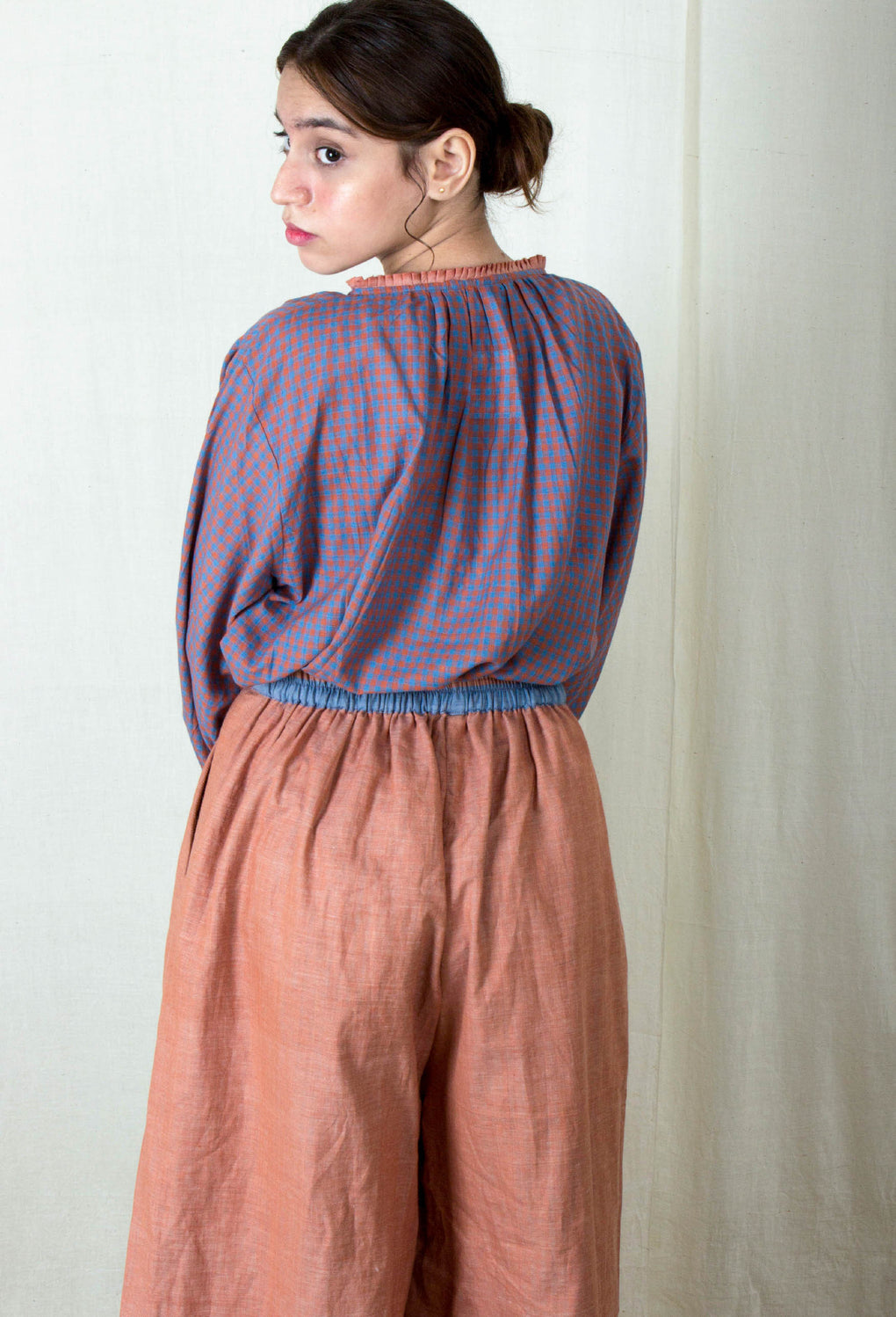 Verdant- Neck Gathered Top / Shirt - Karnam