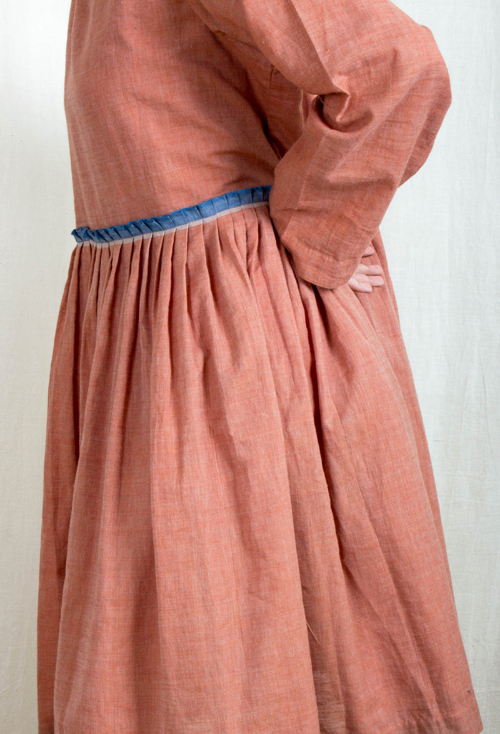 Ambrosial- Pale Pink Selvedge Pleated Dress - Karnam