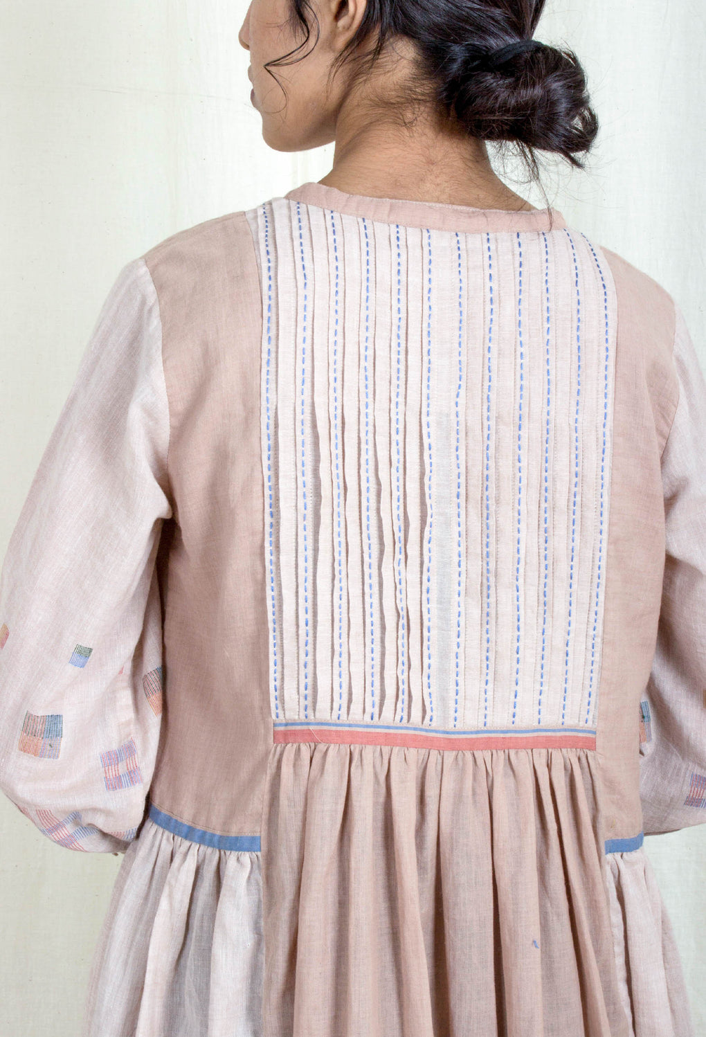 Serendipity - Mix Match Earthy Pink Jamdani Dress - Karnam