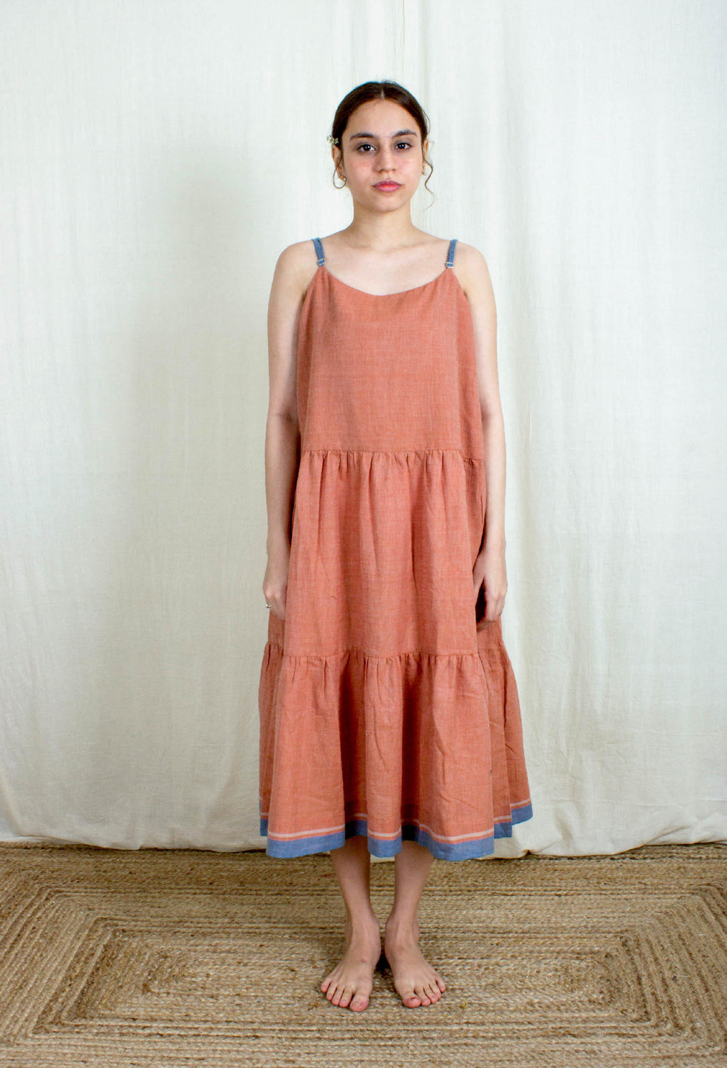 Sorin - Pink Sleeveless Selvedge Dress / Slip - Karnam