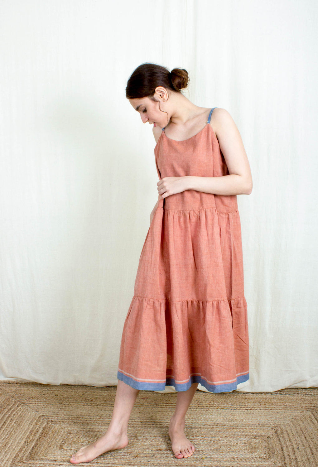 Sorin - Pink Sleeveless Selvedge Dress / Slip - Karnam