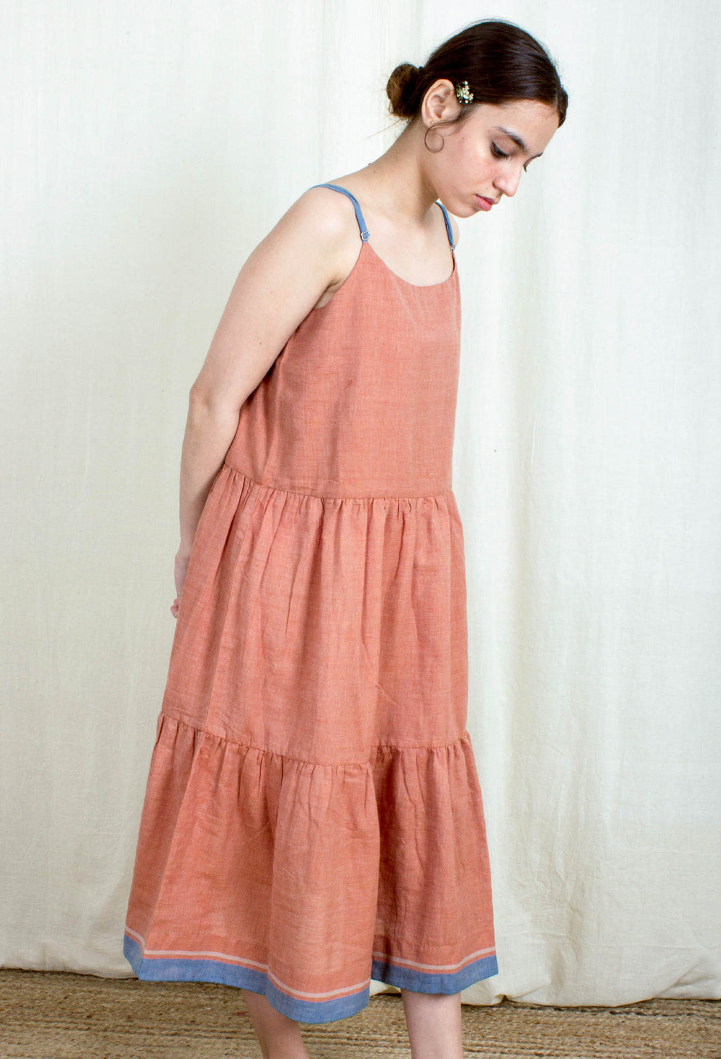 Sorin - Pink Sleeveless Selvedge Dress / Slip - Karnam