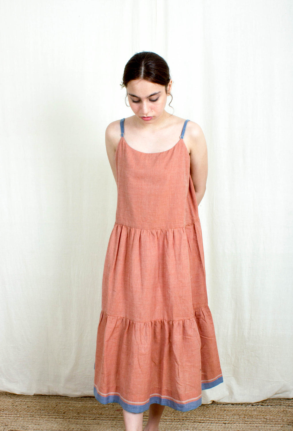 Sorin - Pink Sleeveless Selvedge Dress / Slip - Karnam