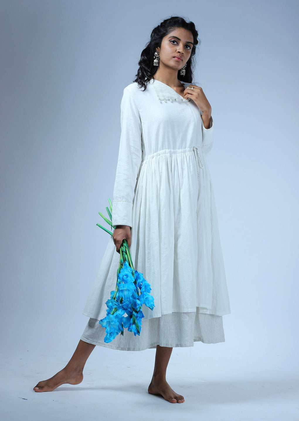 White double layer dress - Karnam