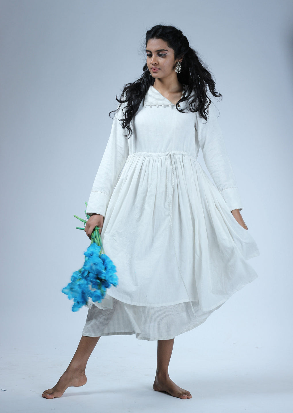 White double layer dress - Karnam