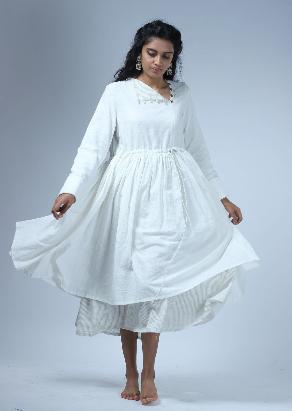 White double layer dress - Karnam