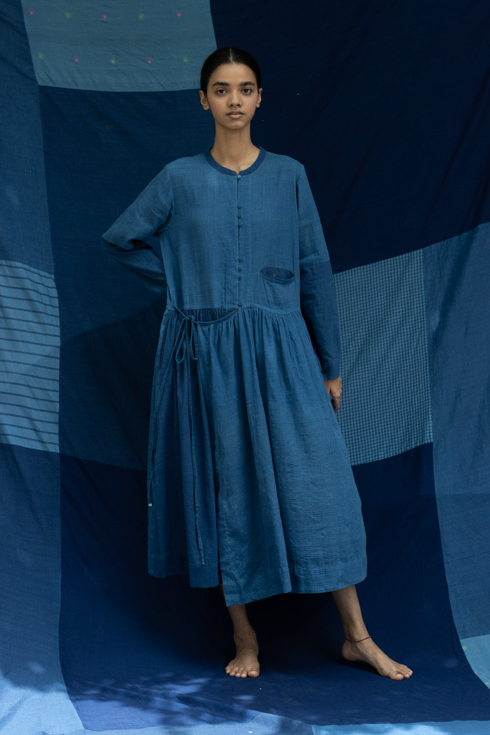 Dyebath - Indigo Angrakha dress - Karnam