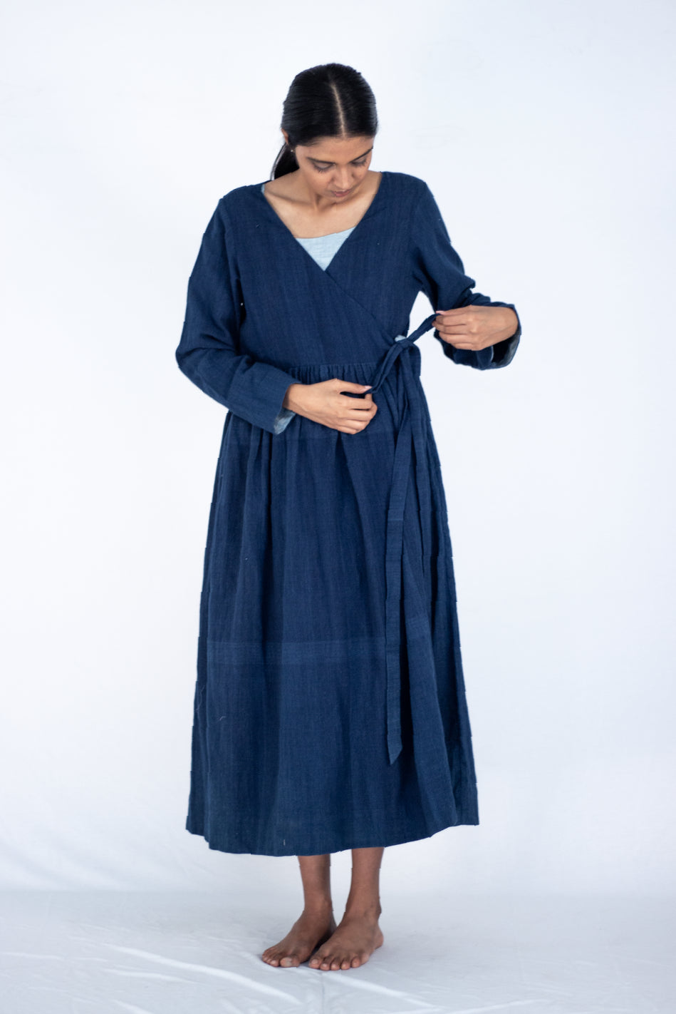 Gara - Wrap Indigo dress - Karnam