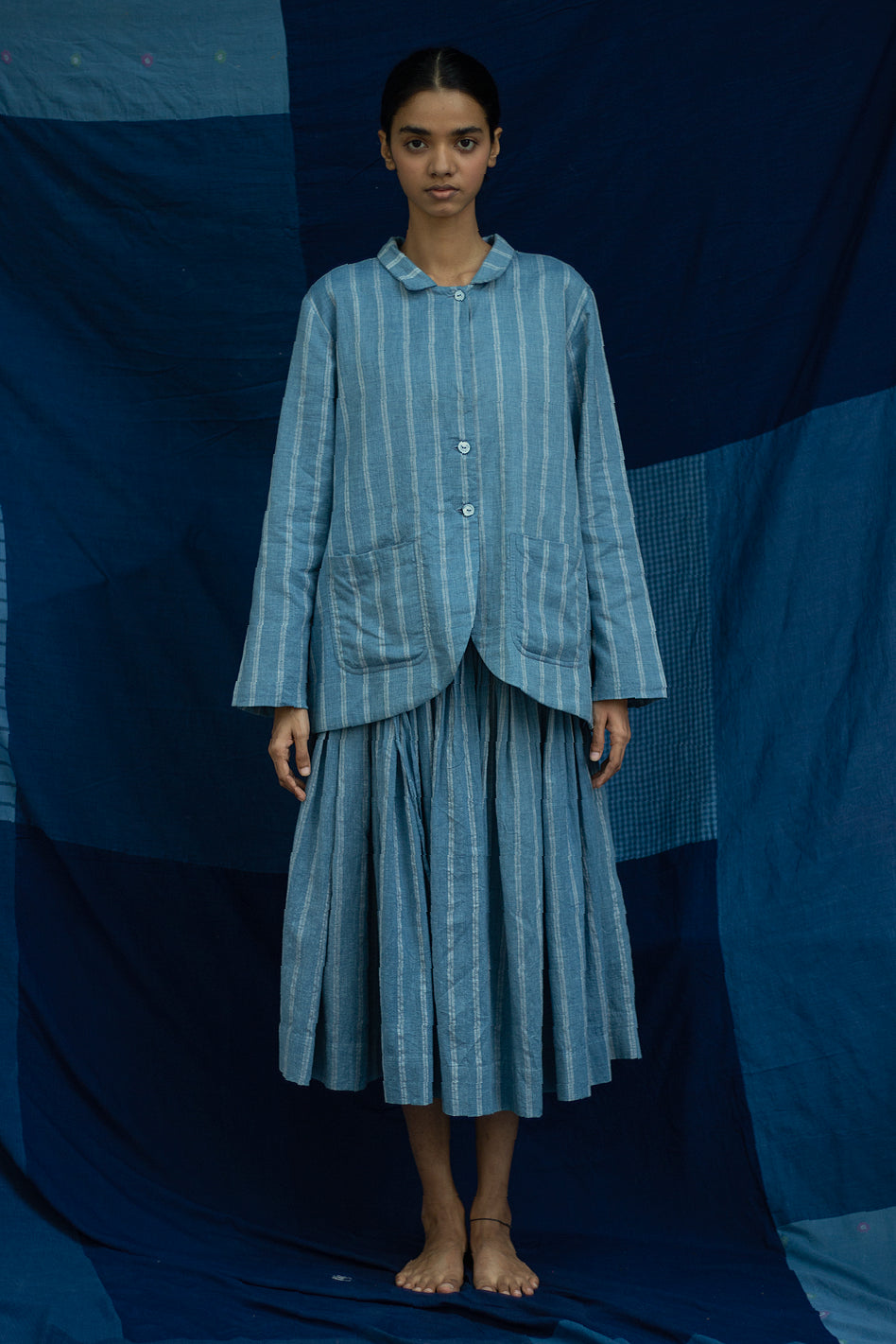 Agranat - Indigo strip jacket - Karnam