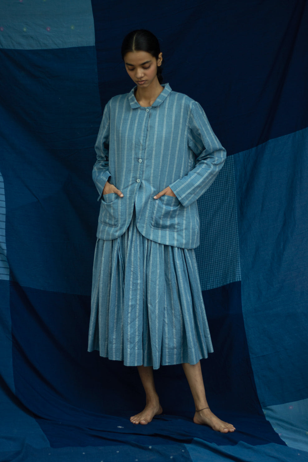 Agranat - Indigo strip jacket - Karnam