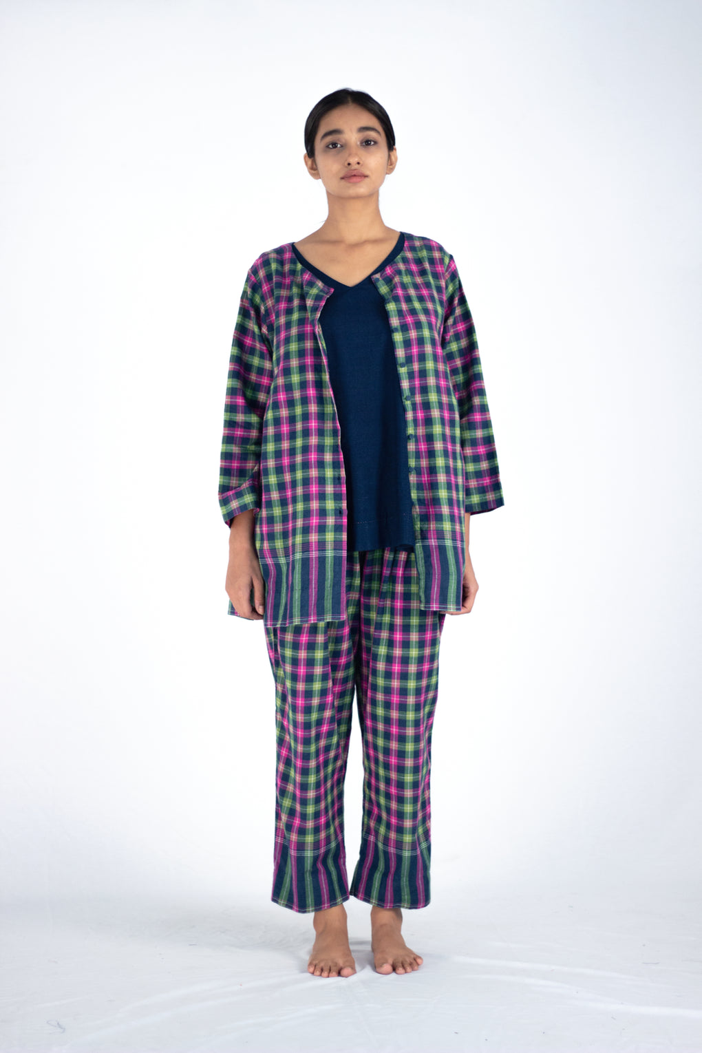 Licuala - indigo check shirt - Karnam