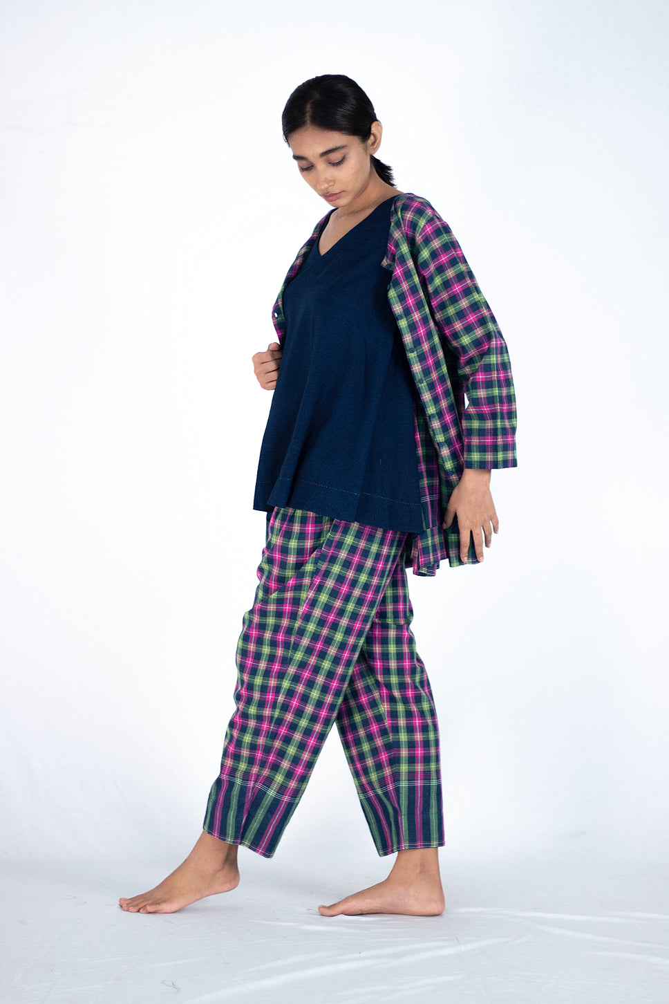 Licuala - indigo check shirt - Karnam