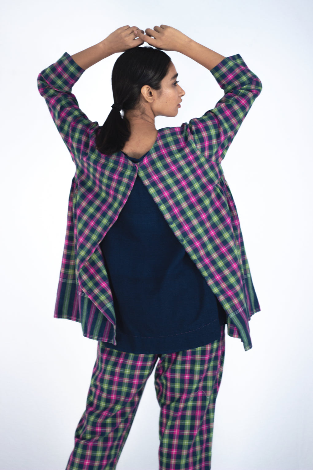 Licuala - indigo check shirt - Karnam