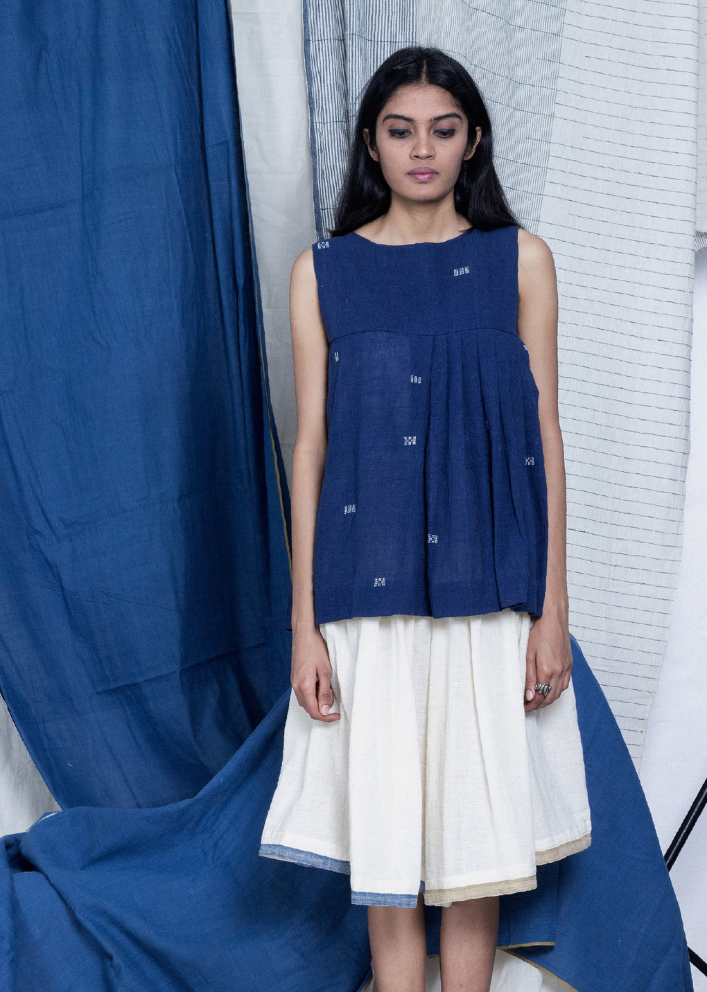 Tsurui - Sleeveless kala cotton top - Karnam