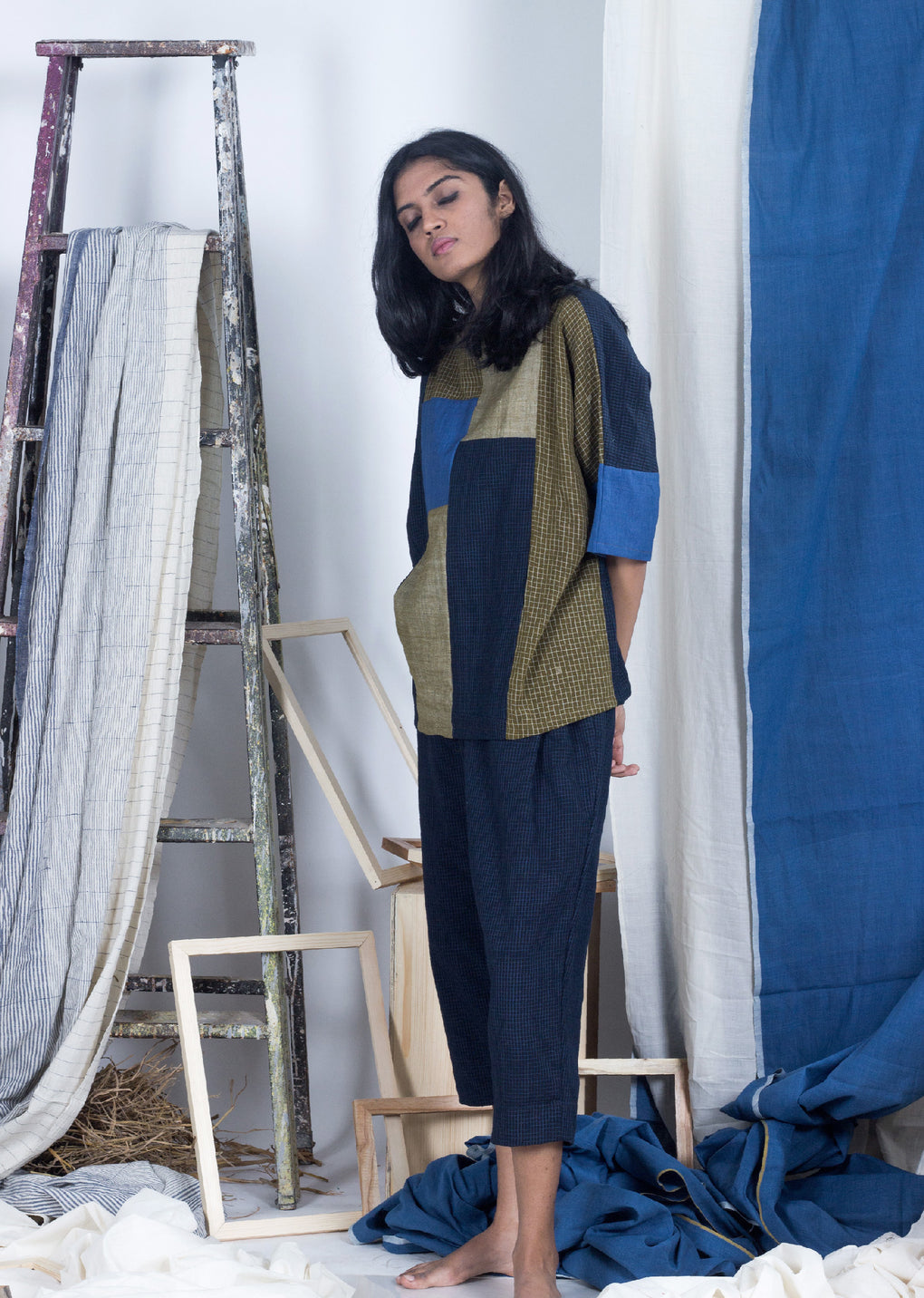 Tanohata - Mix & Match Up-cycled Kimono top & Pant - Karnam