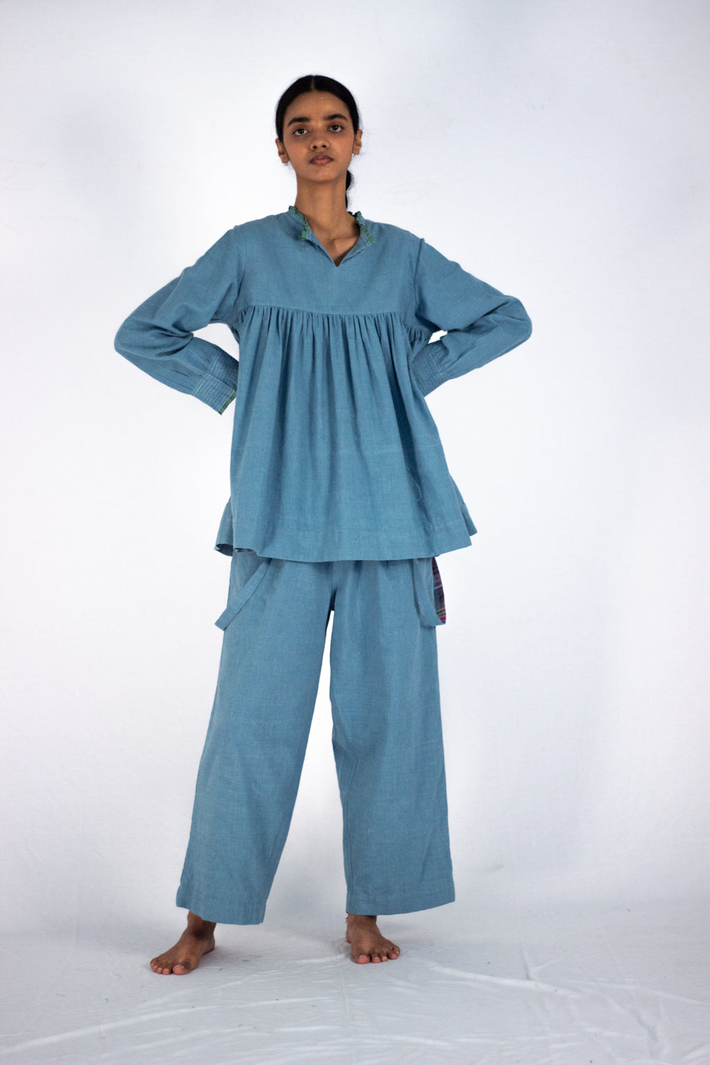 Blue Topsy - Indigo Top / Suspender pant - Karnam