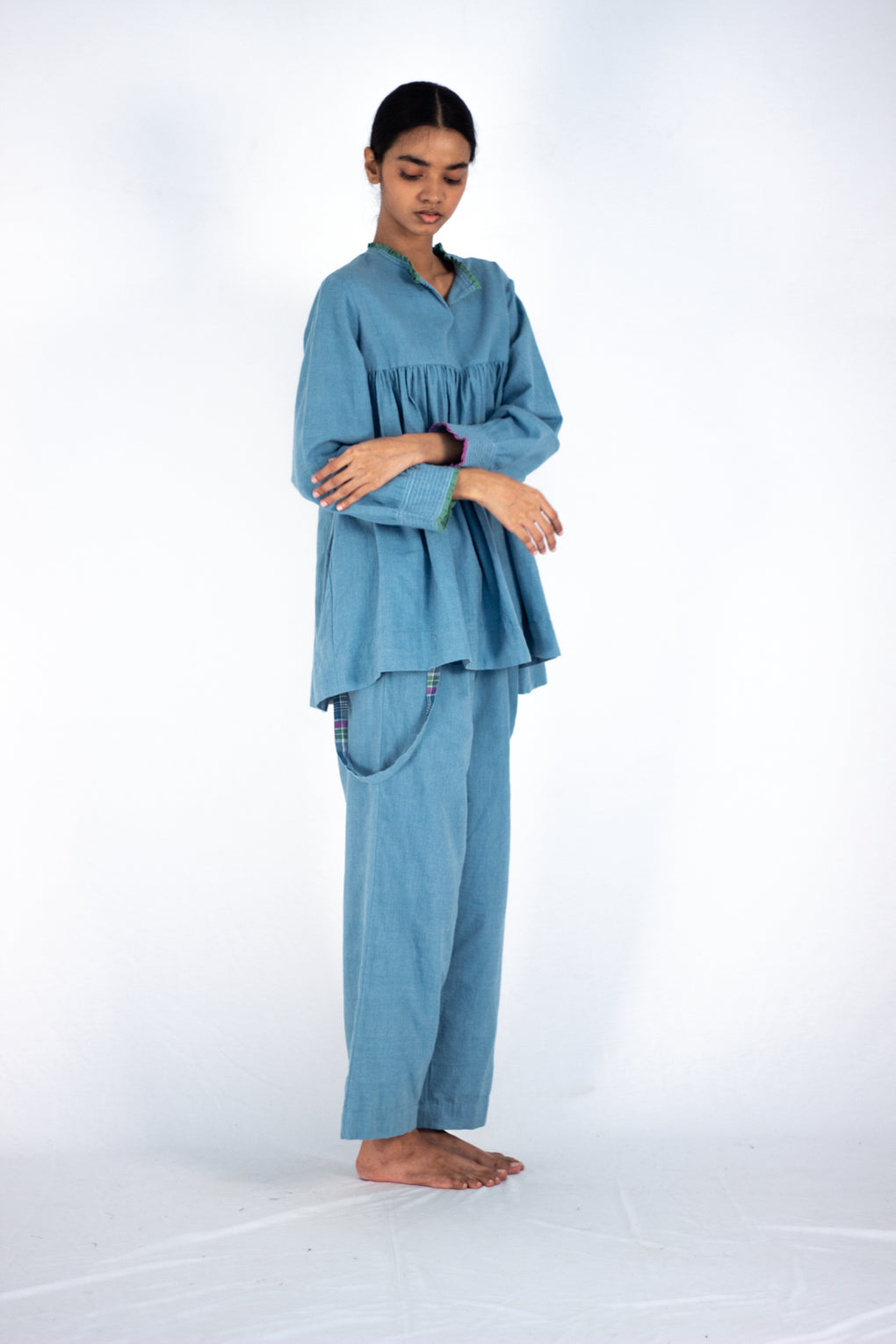 Blue Topsy - Indigo Top / Suspender pant - Karnam