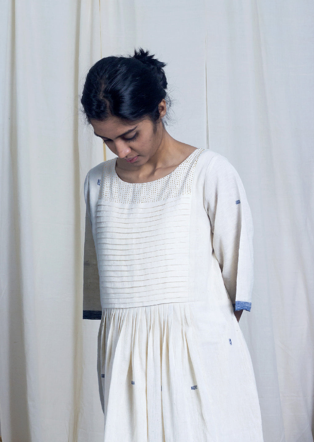 Aguni - Pleated yoke Dress - Kala cotton - Karnam