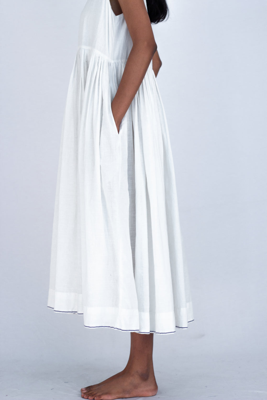 Huaca - natural white Jamdani dress - Karnam