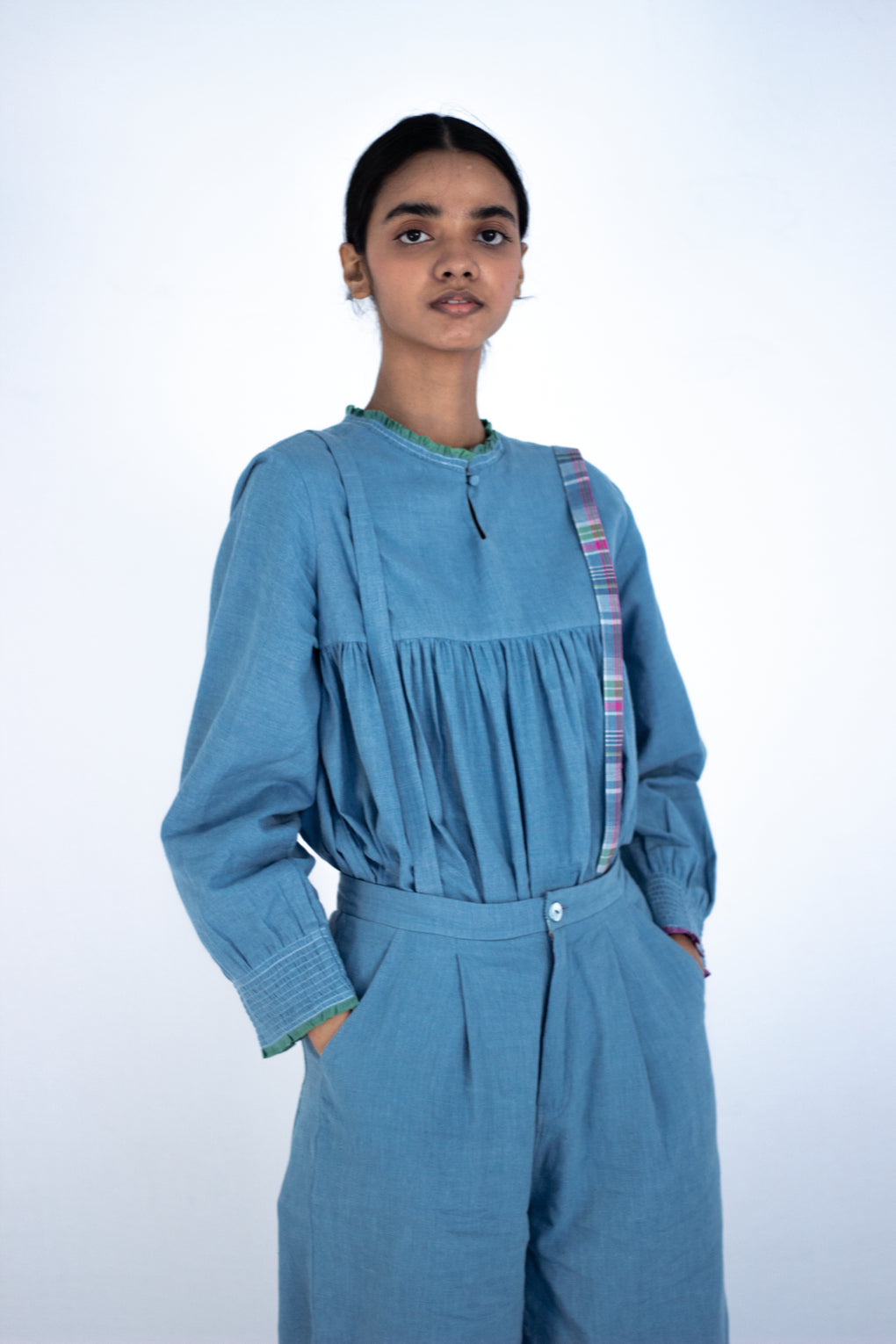 Blue Topsy - Indigo Top / Suspender pant - Karnam