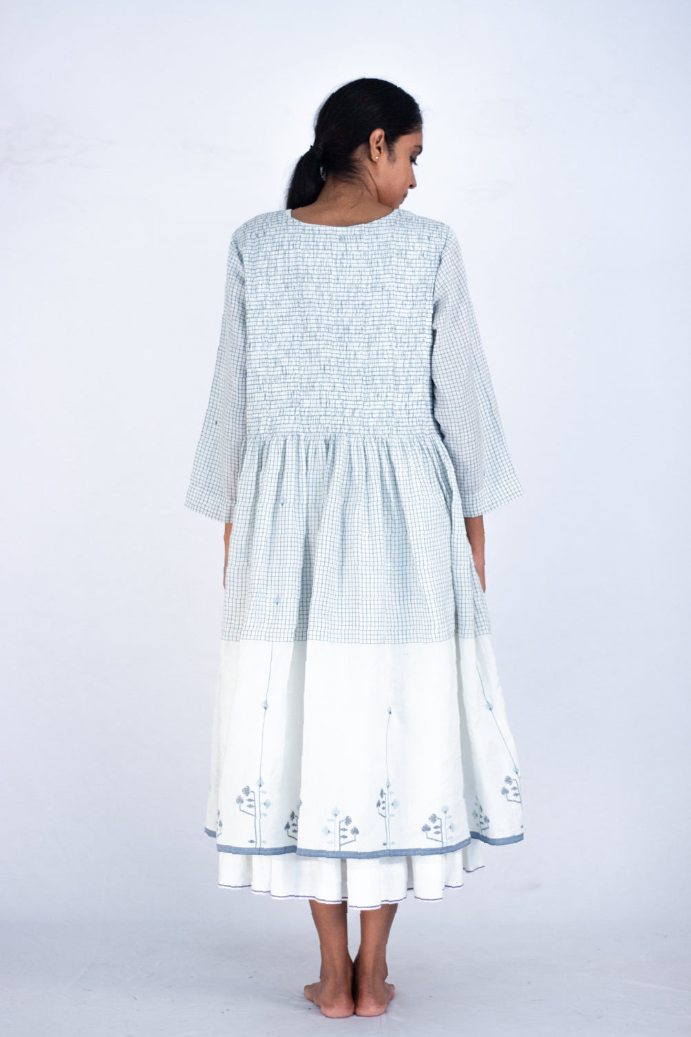 Huaca - natural white Jamdani dress - Karnam