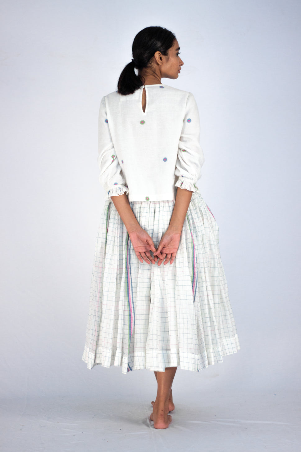 Salacca -Silk check skirt - Karnam