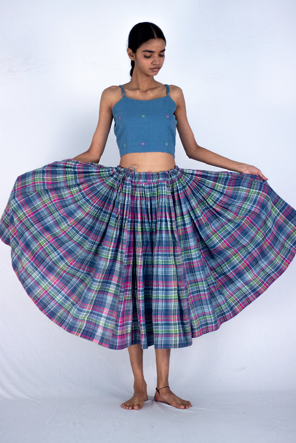 Dillenia - Madras check skirt - Karnam