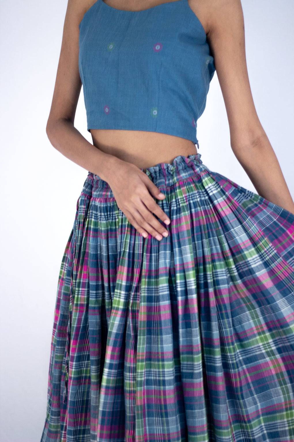 Dillenia - Madras check skirt - Karnam