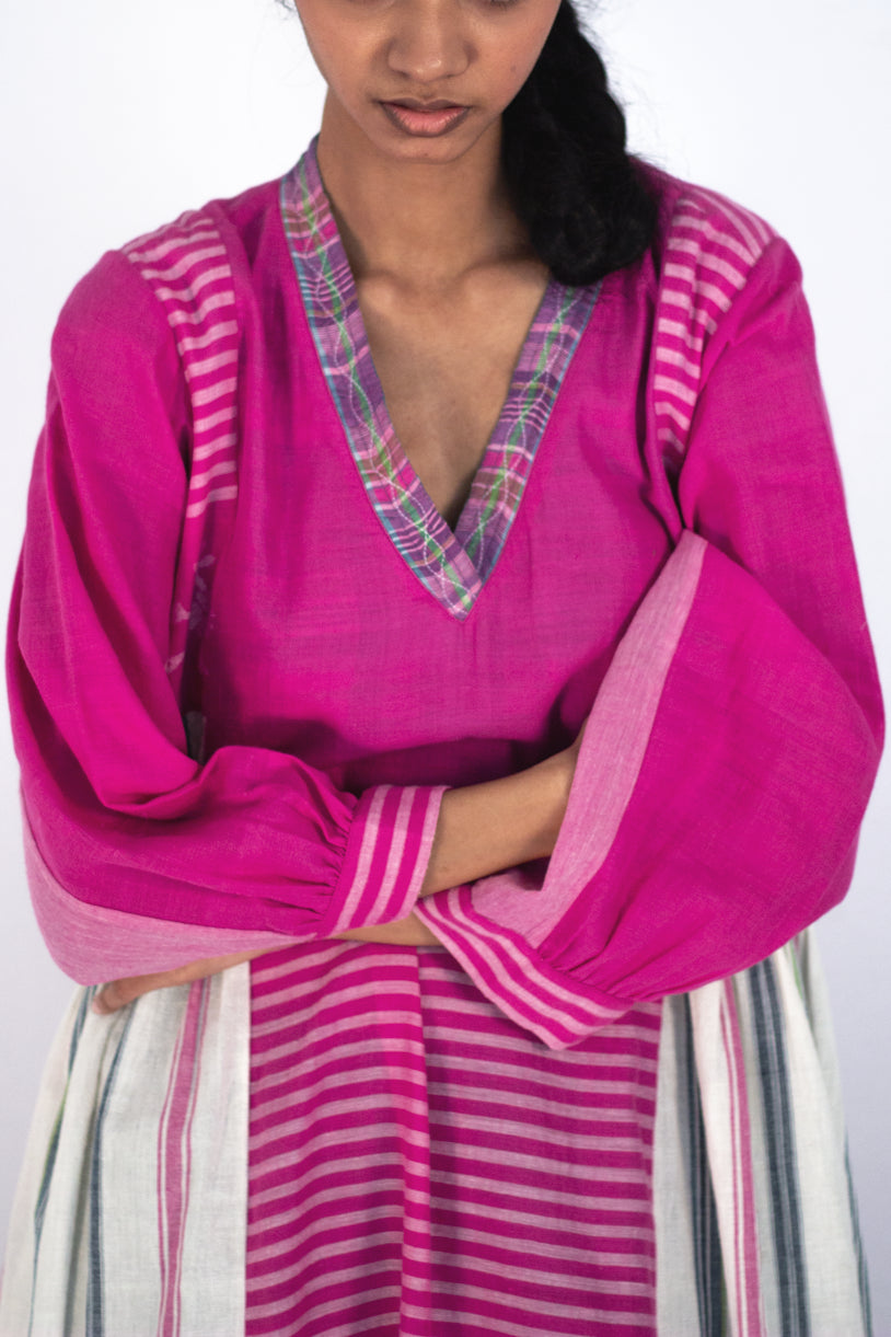 Heterantha - Pink Jamdani dress - Karnam