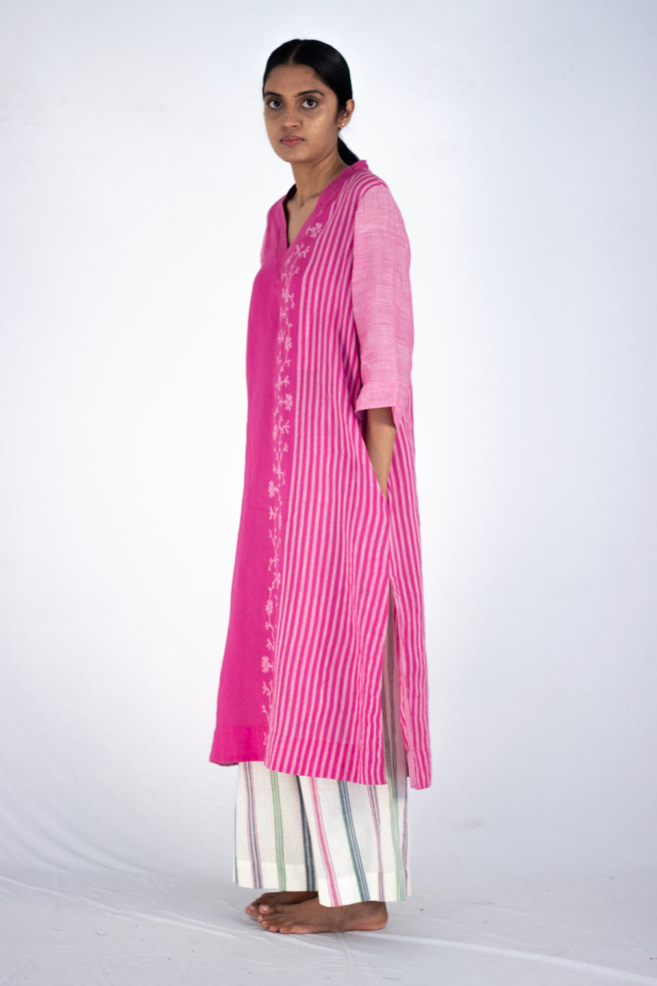 Pendula - Pink jamdani co-ord set - Karnam