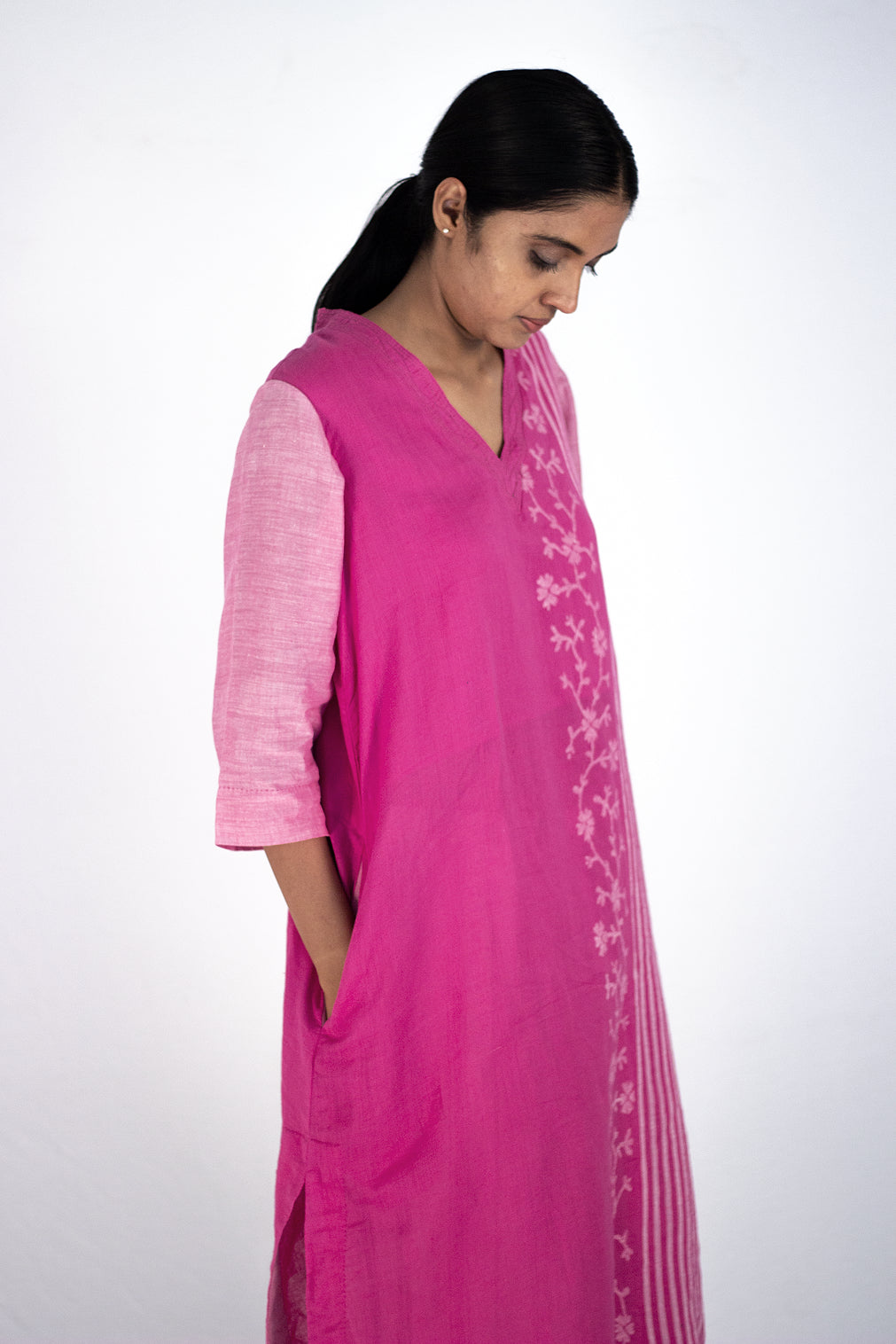 Pendula - Pink jamdani co-ord set - Karnam