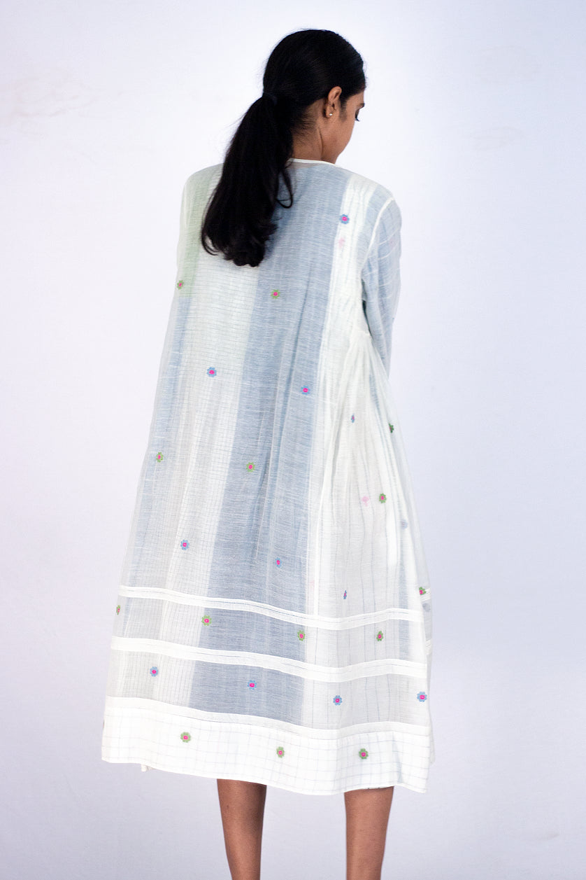 Fereae - Panelled smocked texture dress - Karnam