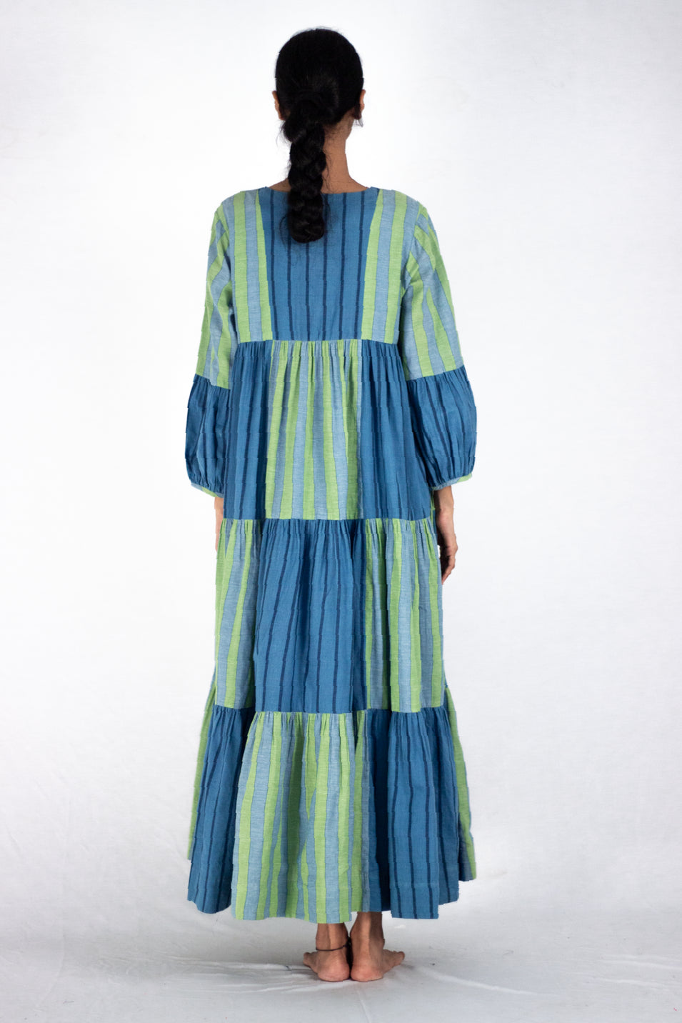 Rosids - Indigo stripe tire maxi dress - Karnam