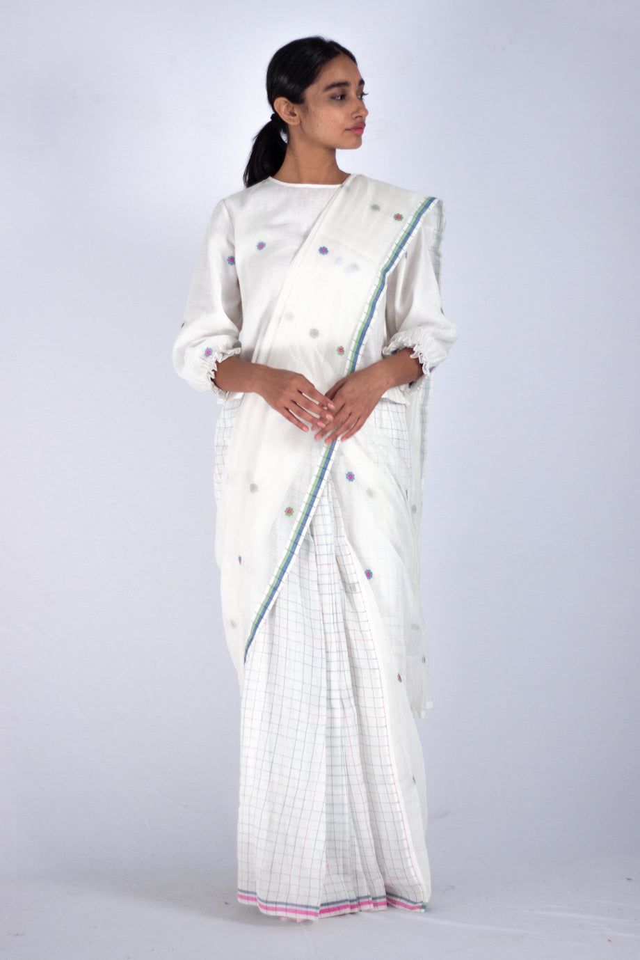 Indiennes - Silk jamdani saree - Karnam