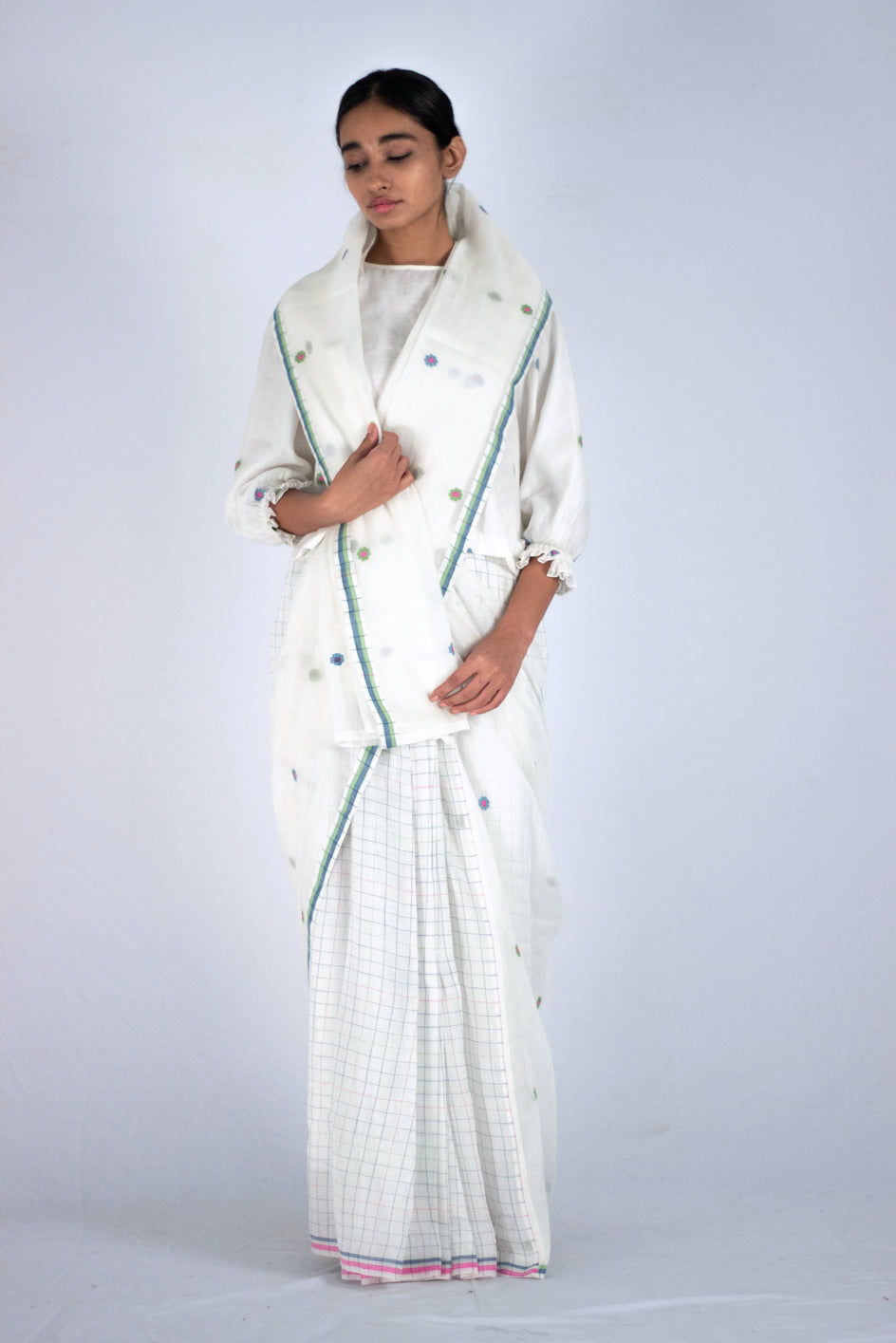 Indiennes - Silk jamdani saree - Karnam