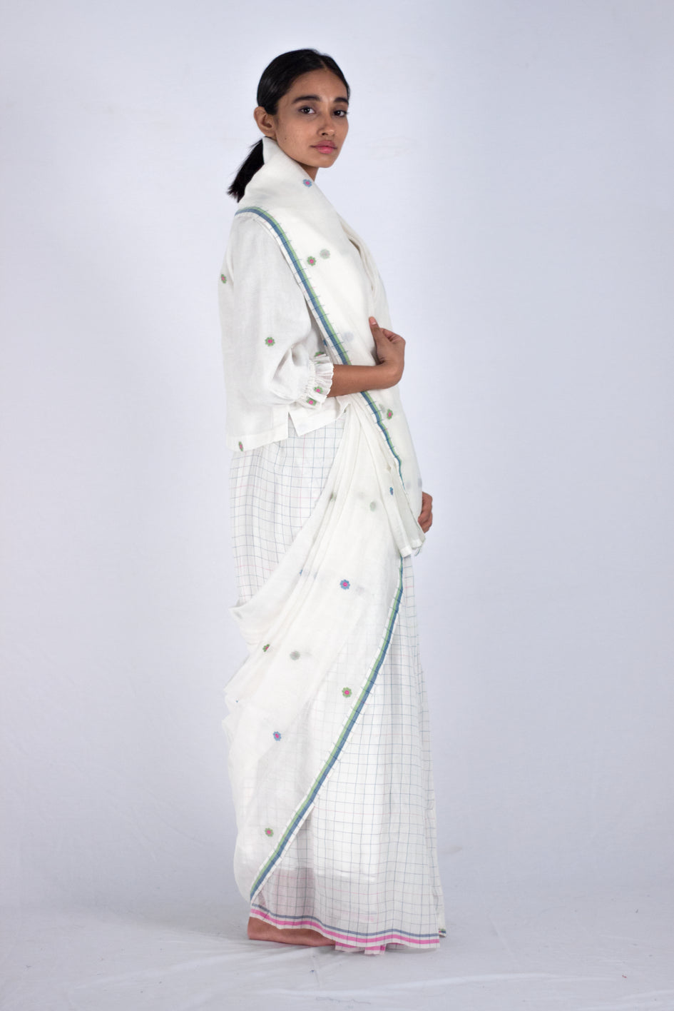 Indiennes - Silk jamdani saree - Karnam